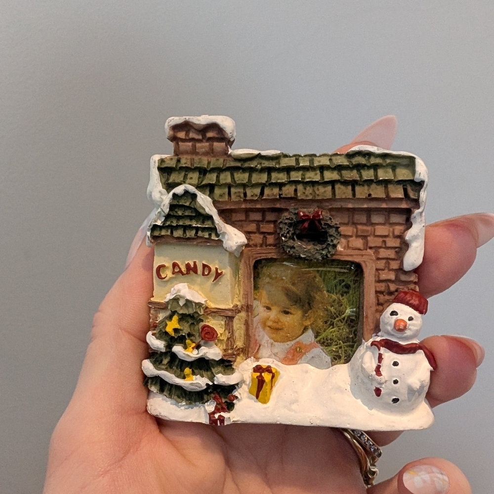 Holiday Candy House Photo Frame Ornament